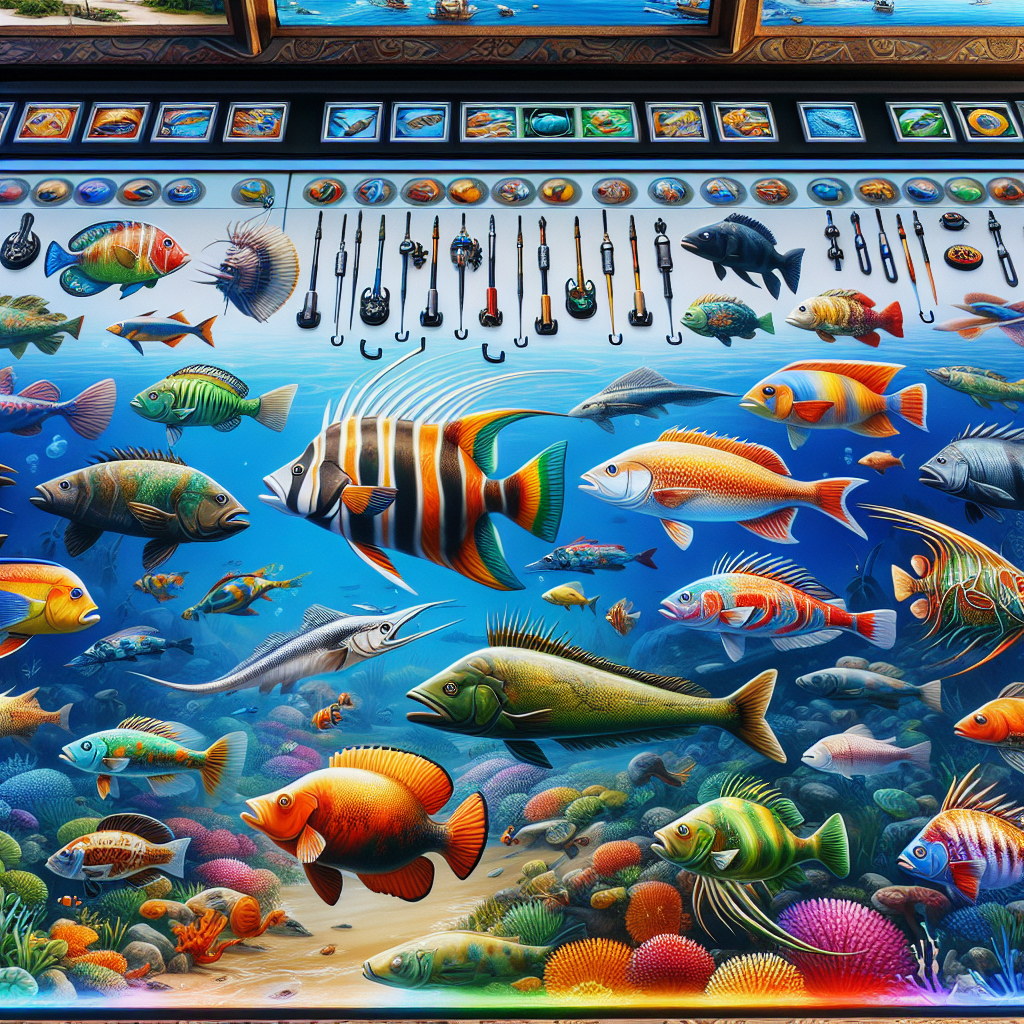 Collection of various fish caught by players